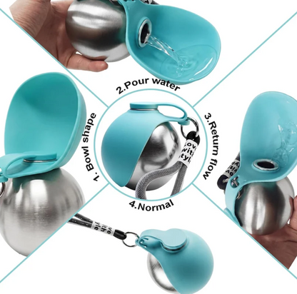 Tiffypaw ™ 2-In-1 Portable Dog Water Bottle